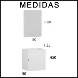 MUEBLE PETIT 50 DE 1 PUERTA SUSPENDIDO + LAVABO - Imagen 7